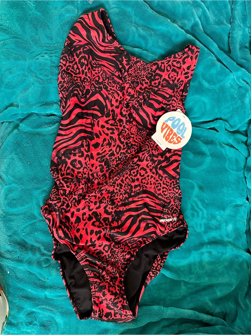 Women's Red Animal-Print One-Piece Swimsuit